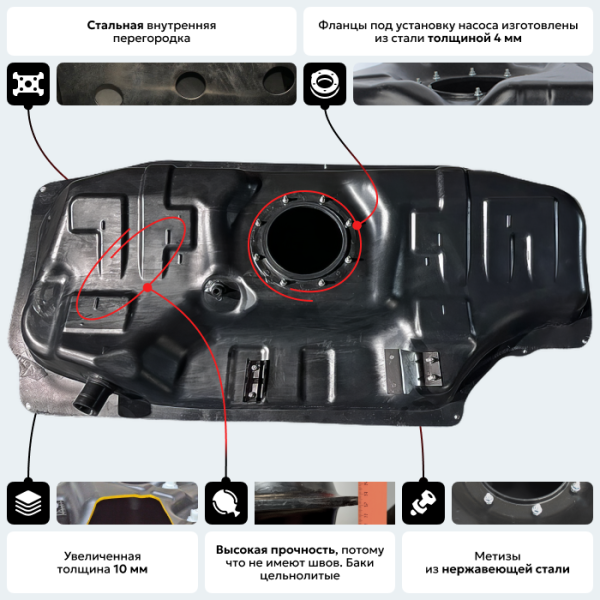 Пластиковый топливный бак Hyundai Solaris (BP) - 43 л.